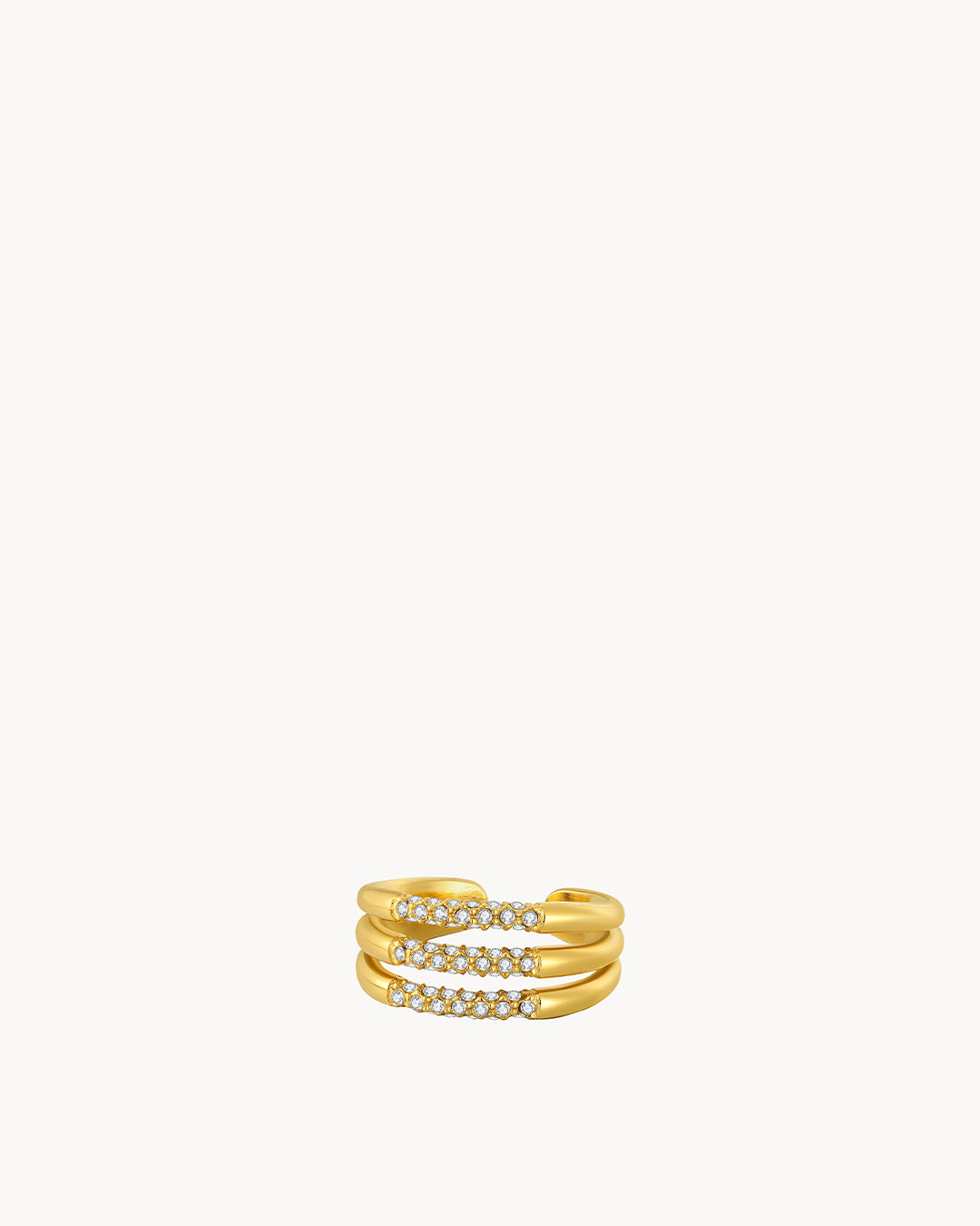 Triple Band Crystal Ring