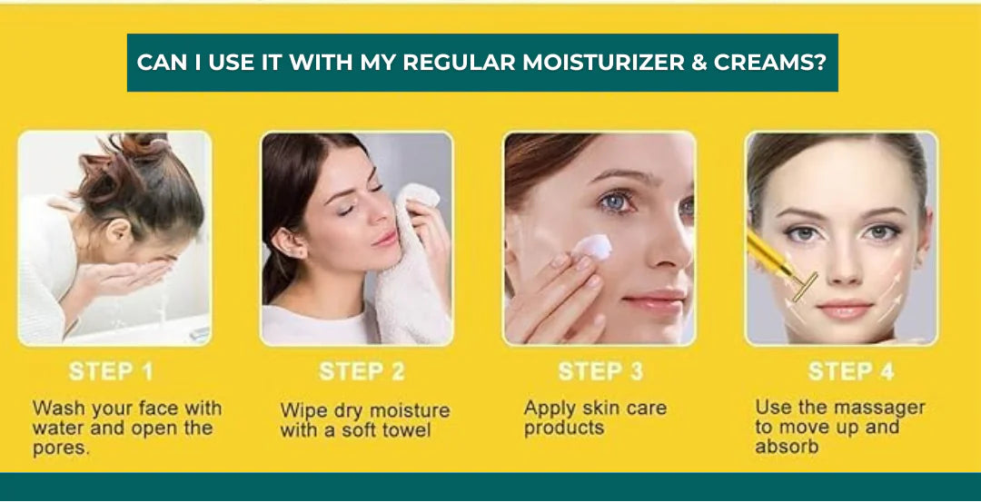 24K Gold Energy Beauty Bar Electric Facial Massage Roller