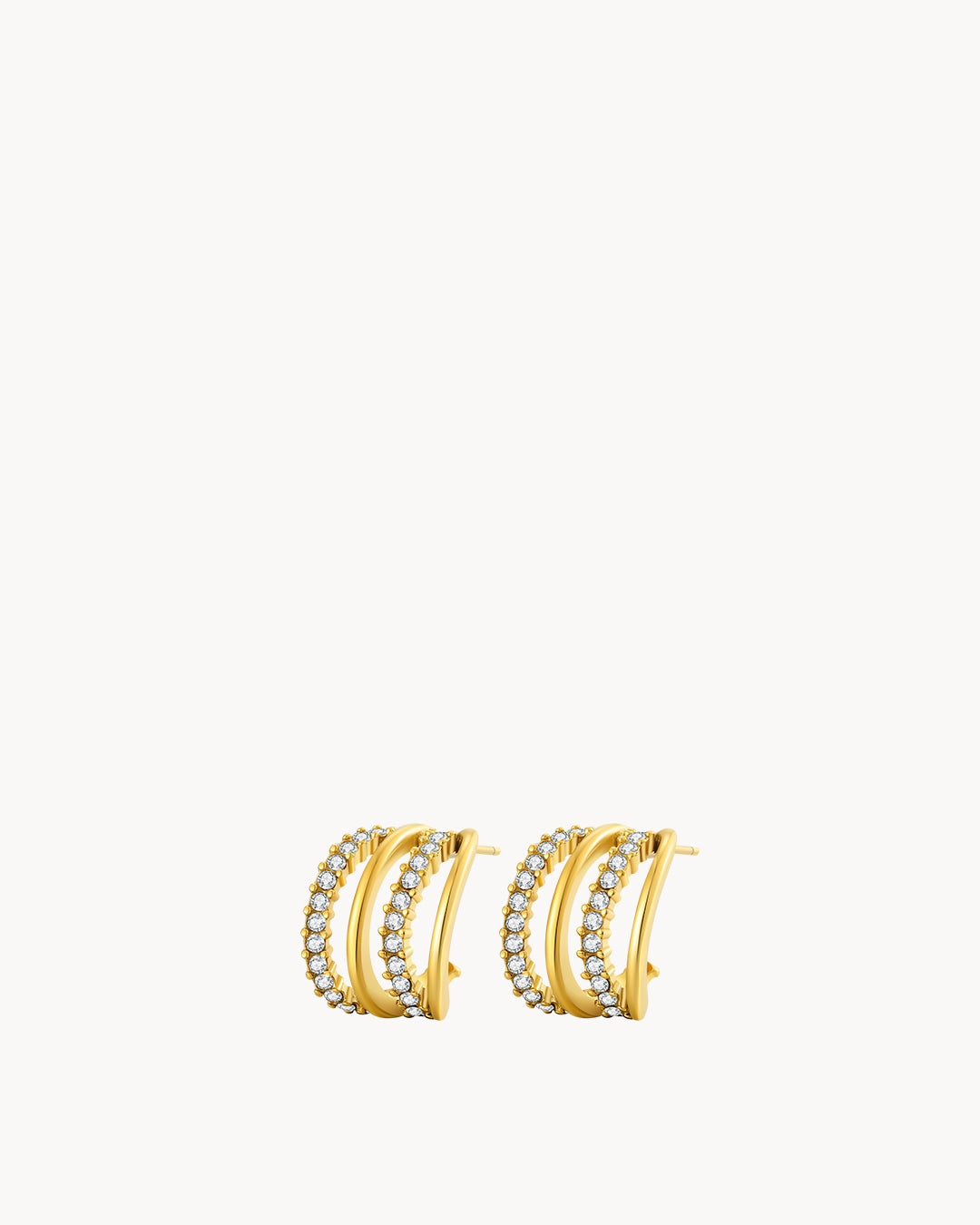 Triple Hoop Crystal Huggies