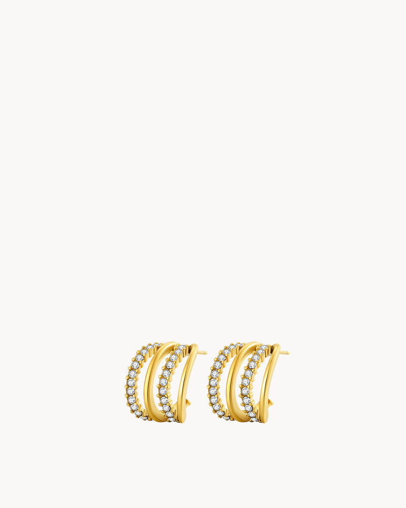 Triple Hoop Crystal Huggies