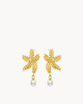 Starfish Pearl Drop Earrings