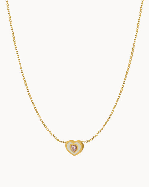 Blush Heart Pendant Necklace