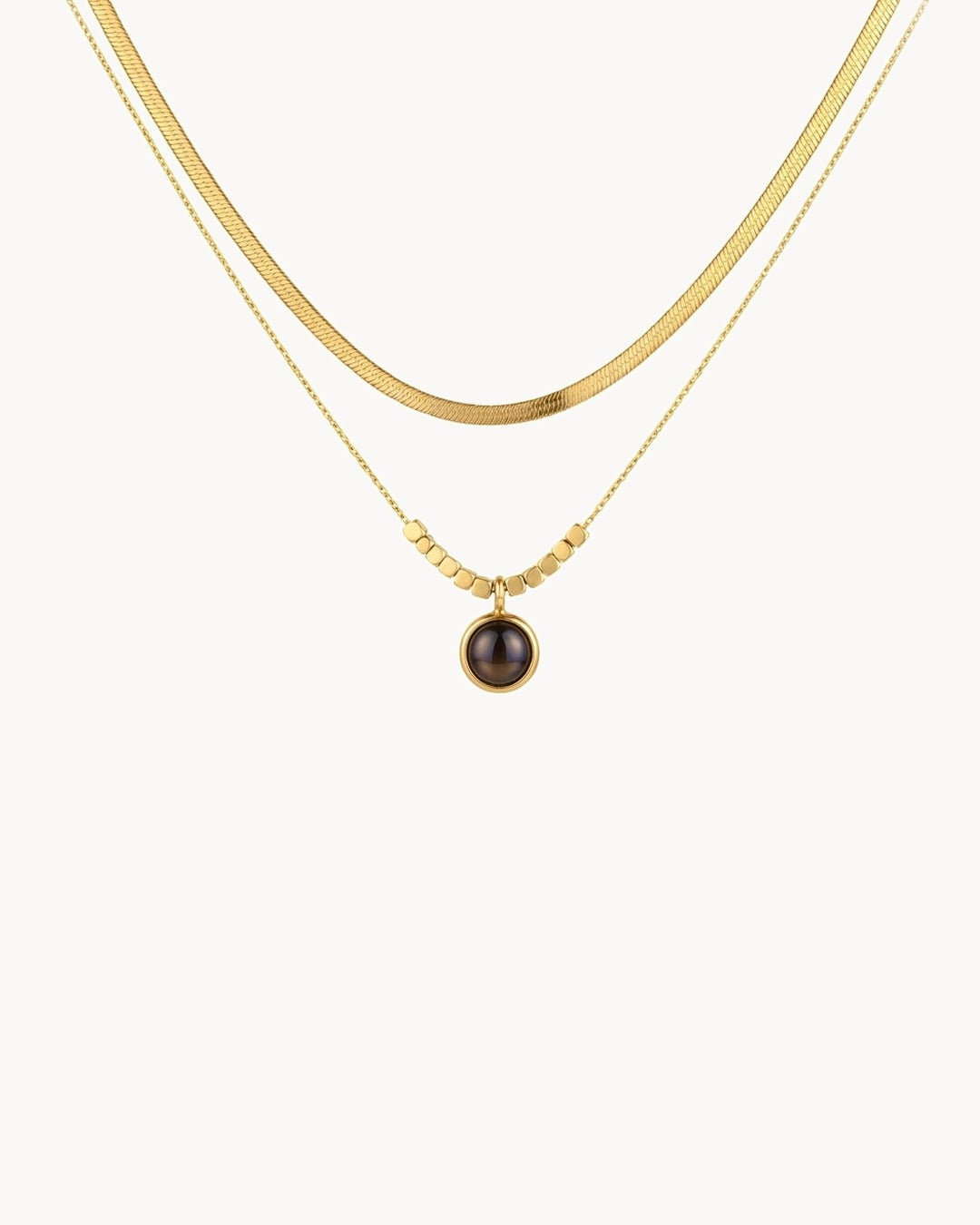 Dark Stone Layered Necklace