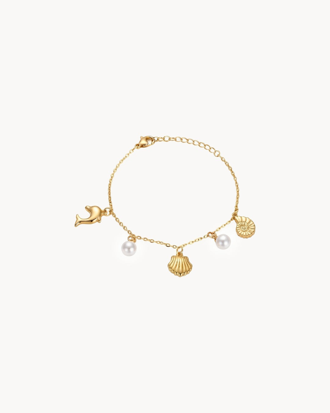 Seashell Pearl Charm Bracelet